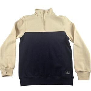 Tony Hawk Boys Quarter Zip Sweatshirt Medium 10 12 Navy Cream Color Block
